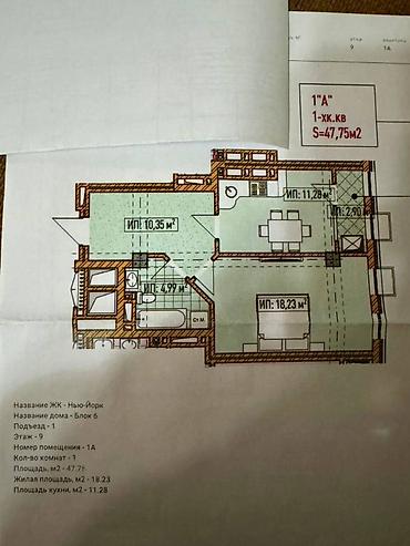Продажа квартир: 1 комната, 47 м², Элитка, 9 этаж, ПСО (под самоотделку) — 3