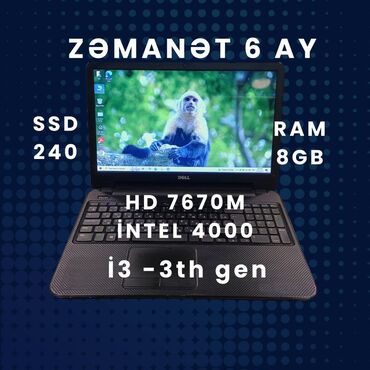 Dell: İşlənmiş Dell Inspiron, 15.6 ", Intel Core i3, 256 GB, Ünvandan götürmə, Ödənişli çatdırılma