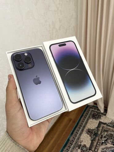 Apple iPhone: IPhone 14 Pro, Б/у, 128 ГБ, Deep Purple, Чехол, Коробка, 86 %