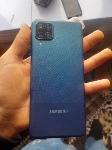 a12 telefonu: Samsung Galaxy A12, 64 GB, rəng - Göy, Barmaq izi