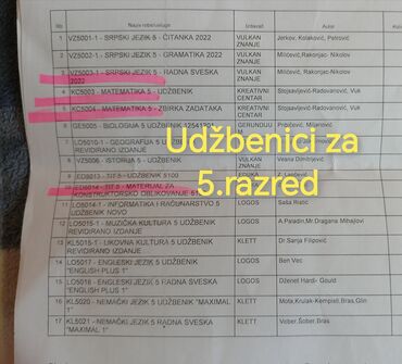 new yorker нови пазар – слике: Udžbenici za 5.razred, kupljeni novi, neki su potpuno novi-