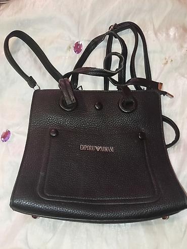 Çantalar: Emporio Armani qadın çantası - Rəng: qara - Material: toxumalı (dəri — 2