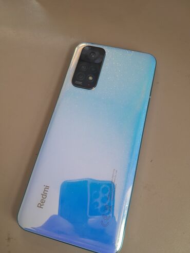 телефон 8000: Xiaomi, Redmi Note 11, Б/у, 128 ГБ, цвет - Голубой, 2 SIM