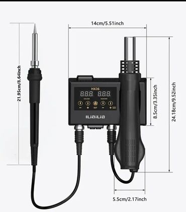 Fenovi za vreli vazduh: 2-u-1 stanica za lemljenje i popravke vrućim vazduhom – iLiBiLiB HX36 — 2