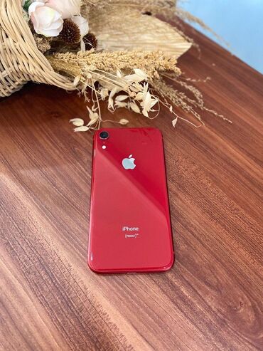 телефоны в кредит: IPhone Xr, Б/у, 64 ГБ, Красный, Зарядное устройство, Защитное стекло, Чехол, 81 %