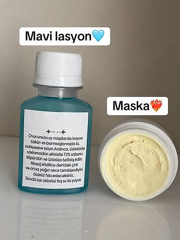 eşşək südü maskası: Mavi losyon və maska dəsti Mavi losyon: - Şəffaf, yüngül — 1