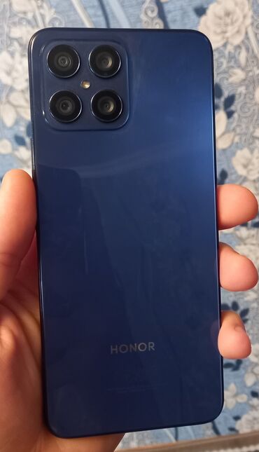 kredit telefon: Honor X8, 128 ГБ, цвет - Синий, Отпечаток пальца, Face ID