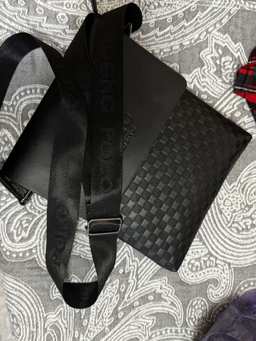 Барсетки: Барсетка, Материал: Искусственная кожа, Разделенные отделения, Регулируемый ремень, Съёмный ремень, Новый — 1