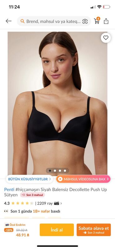 stringer alt paltarı: Penti #hiççamasiri Siyah Balensiz Decollette Push Up Sütyen öz ölçüm