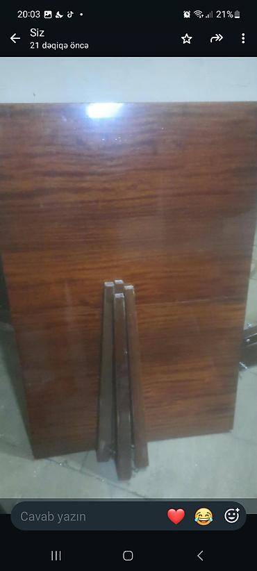 mdf panel: Yığma/qatlanan masa üstü və ayaqları - Material: ağac teksturalı — 1