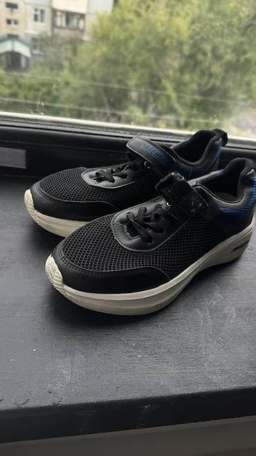 Детская обувь: Кроссовки Skechers для мальчика - Цвет: черный с синими вставками — 2
