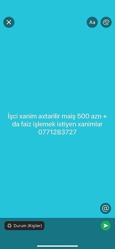 qebelede is elanlari 2022: Vakansiya: xanım işçi Təsvir: - Xanım namizədlər üçün iş imkanı. - — 1