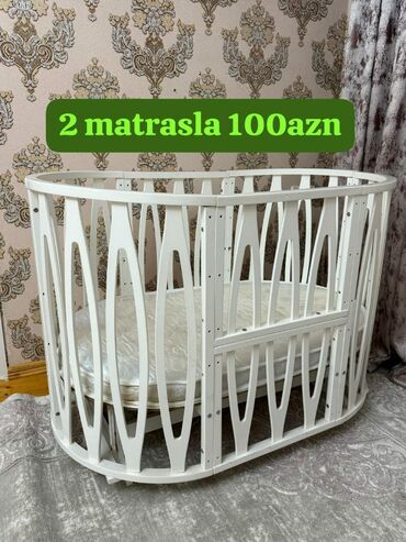 uşağ beşikləri: Oğlan və qız üçün, İşlənmiş, Yumru, Beşik, Matras ilə, Yellənmə mexanizm ilə