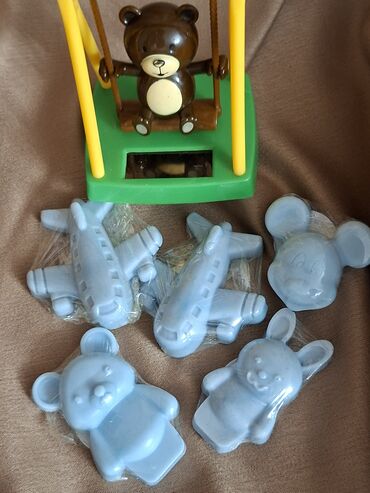 Hədiyyələr: Uşaq mövzulu fiqurlu sabunlar - Rəng: açıq mavi - Formalar: təyyarə — 4