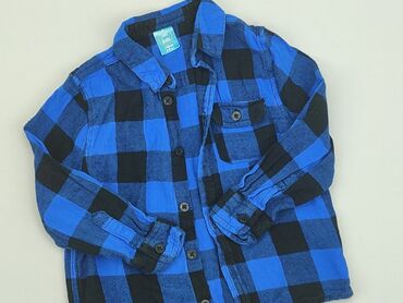 kurtki wiosenne chłopięce: Shirt 4-5 years, condition - Very good, pattern - Cell, color - Blue