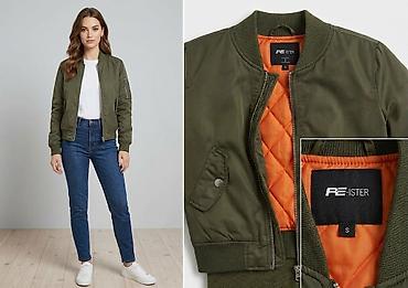 ust geyimləri: Unisex bomber gödəkçə – - Rəng: xaki (zeytun yaşıl) - Daxili: parlaq — 1