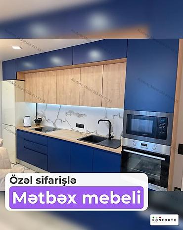 Sifarişlə mətbəx dəsti, Özü çəkən petlələr, MDF lalafo.az -da Sifarişlə mətbəx dəsti, Özü çəkən petlələr, MDF