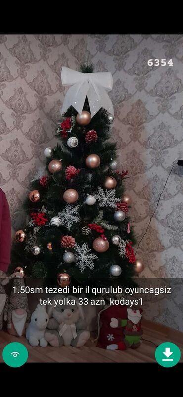 Yeni il ağacları: Yolkalar şaxda baba sekillerde qiymət məlumat qeyd olunub unvan Gence -da lalafo.az — 22 Yeni il ağacları: Yolkalar şaxda baba sekillerde qiymət məlumat qeyd olunub unvan Gence — 22