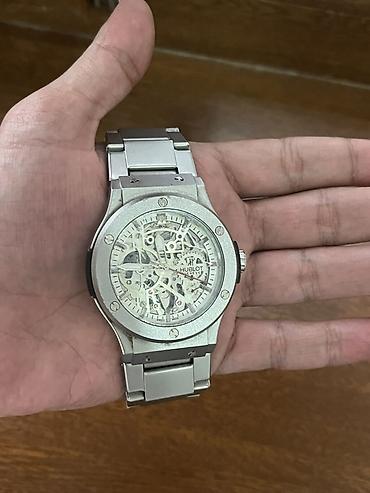 swarovski original: Tam mexaniki hublot qoll saati metal rengde originalin 1:1 eynisidir — 4