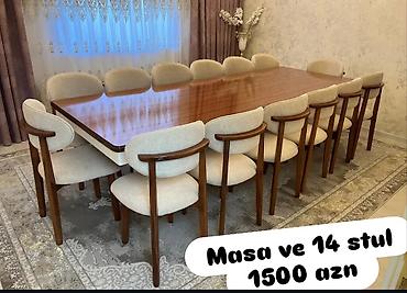 quxna stolu: 1.Mebel dəsti: böyük yemək masası və 14 ədəd stul - Üslub — 1