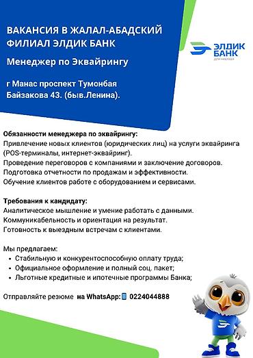 headhunter kg: Менеджер по продажам, До 1 года опыта, Мужчина — 1