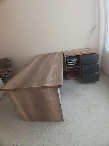Ofis mebeli: Ofis üçün L‑şəkilli yazı masası və köməkçi tumbanın komplekti — 2