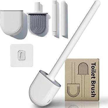 Ostali proizvodi za kuću: Silikonska WC četka sa zidnim držačem - Materijal glave: meki TPR — 1