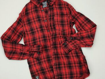 różowa bluzka z długim rękawem: Сорочка 12 р., стан - Хороший, візерунок - Клітинка, колір - Червоний
