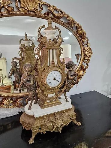 sivac slike: Kaminski sat sa anđelima ⏰👼 Dobro stanje. ✅ Visina: 61 cm. Lično — 5