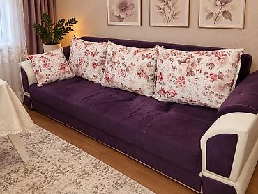 Bənövşəyi rəngli, yumşaq toxumalı divan - Material: məxməri toxunuşlu