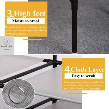 Dolablar: Yeni, Açılan, 4 qapılı Düz dolab, Qarderob, paltar dolabı — 15