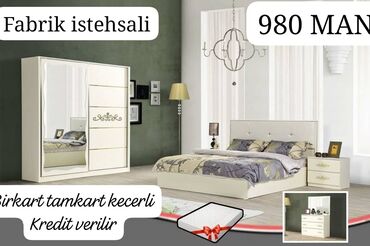 Yataq otağı dəstləri: İkinəfərlik çarpayı, Tumba, Dolab, 2 tumba, Azərbaycan, Yeni — 13