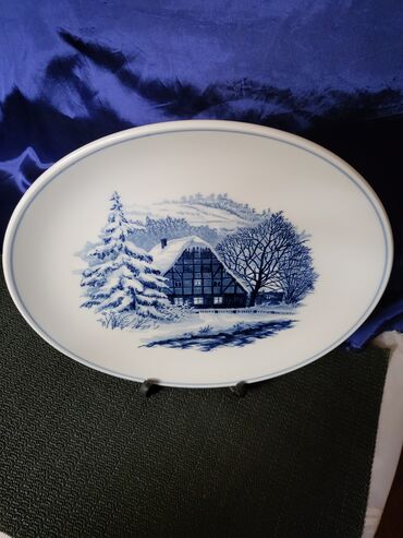 Ostali antikviteti: Tanjir za na zid Meissen 1934 do 1945g,zimski pejzaz. Porcelanski — 7