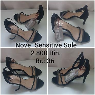 jake boje: Elegantne nove crne sandale “Sensitive Sole” - Model: otvorene — 2