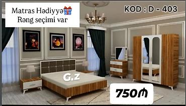 taxta carpayı: Yataq otağı mebel dəsti – KOD: D-403 Tərkibi: - İkinefərlik çarpayı - — 1
