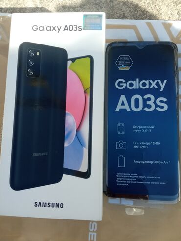 Samsung: Samsung Galaxy A03s, 32 GB, rəng - Qara, Barmaq izi, İki sim kartlı