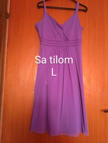 h m srbija haljine 2022: 9Fashion Woman L (EU 40), bоја - Ljubičasta, Na bretele