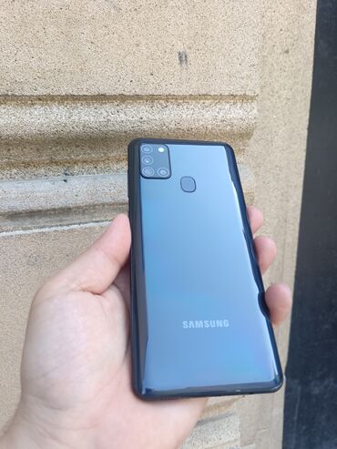 Samsung: Samsung Galaxy A21S, 32 GB, rəng - Göy, Zəmanət, Barmaq izi, İki sim kartlı