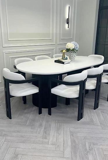 Qonaq otağı üçün, Yeni, Açılmayan, Oval masa, 6 stul