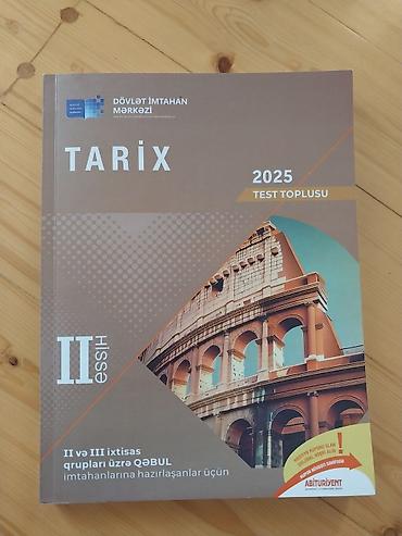 manat az: Məhsul: “Tarix – Test Toplusu 2025”, II hissə Nəşriyyat: Dövlət — 1