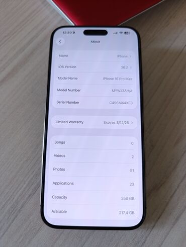 Apple iPhone: IPhone 16 Pro Max, Б/у, 256 ГБ, Rose Gold, Коробка, 99 % — 3