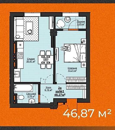 Продажа квартир: 1 комната, 47 м², Элитка, 4 этаж, Готовая ПСО (под самоотделку) — 9