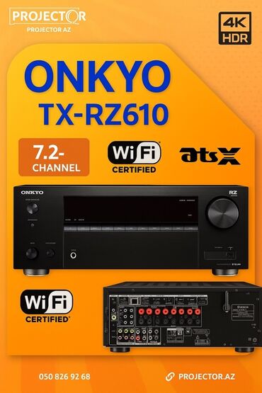 TV tünerlər və resiverlər: Audio/video resiverlər və tavan akustik sistemi 1) Onkyo TX-RZ610 - — 1