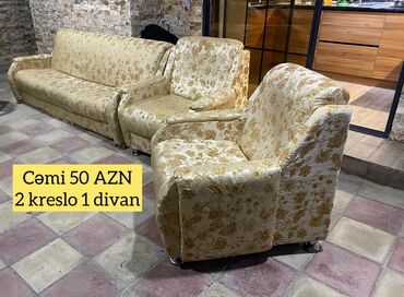 софа кровать: Divan kreslo👇Qiyməti:*50* man. Təzədir. Ünvan:Qaraçuxur/53Nr/ *İlh*