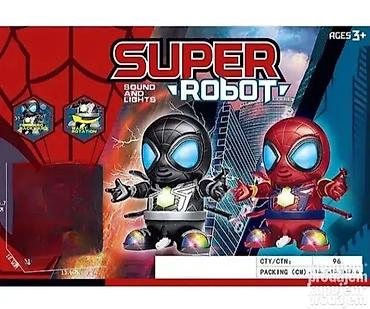 roze kosulja: Spiderman svetleći i muzički robot sa pipcima na baterije. spiderman — 1