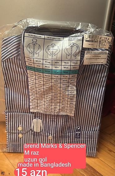 Köynək, Marks & Spencer, M, rəng - Mavi