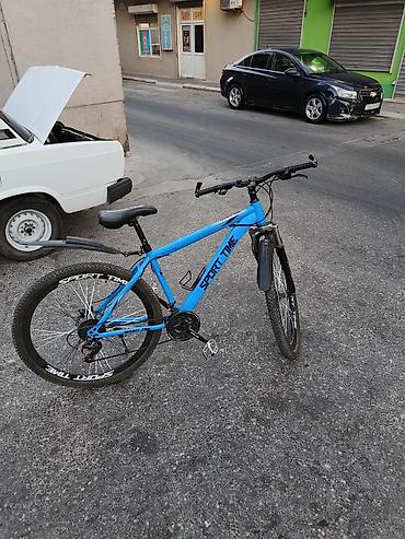 velo mtb: Sport Time dağ velosipedi - Çərçivə: yüngül alaşımlı, mavi rəng, düz — 2