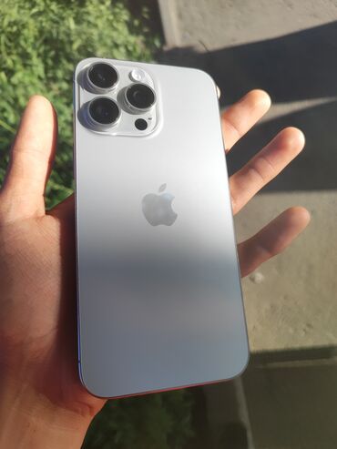 Apple iPhone: IPhone 15 Pro Max, Б/у, 256 ГБ, Natural Titanium, Защитное стекло, Чехол, Коробка, 86 %