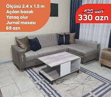Divanlar: Künc divan, Yeni, Açılan, Bazalı, Vеlur parça, Şəhərdaxili pulsuz çatdırılma — 1