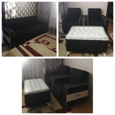 диван и 2 кресла: İşlənmiş, Divan, 2 kreslo, Bazalı, Açılan
